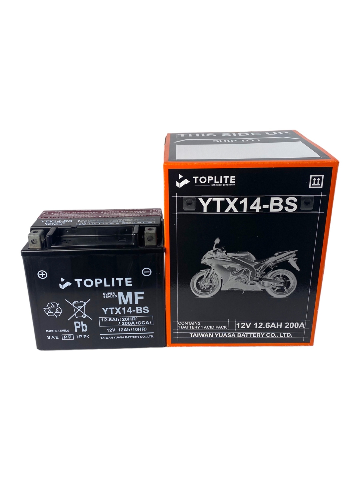 Ắc Quy Moto Toplite YTX14-BS 12V-12.6AH